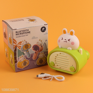 Wholesale 2 in 1 cartoon rabbit bluetooth microphone speaker for kids
