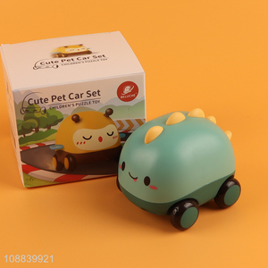 Wholesale cute cartoon animal pull back car toy for kids toddlers