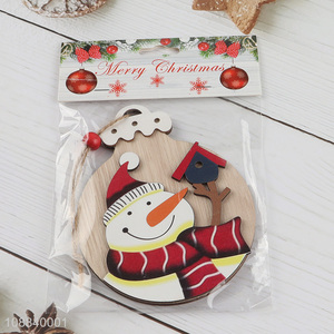Good Quality Painted Wooden Slices Christmas Tree Ornaments