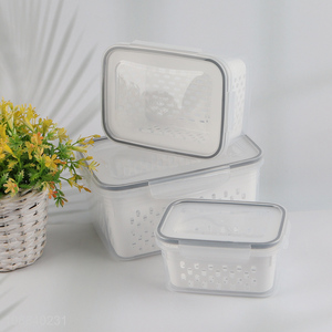 Online wholesale 3pcs clear food container preservation box <em>storage</em> box