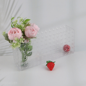 Hot selling transparent desktop hollow <em>storage</em> box for home office