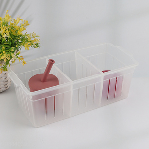 Good selling 3compartment pp transparent <em>storage</em> box for fridge