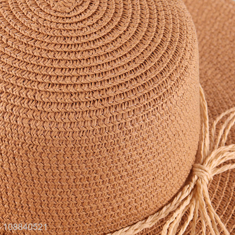Hot selling women straw hat wide brim beach sun hat