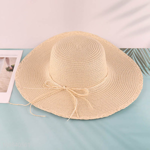 Yiwu market women summer beach hat floppy straw hat