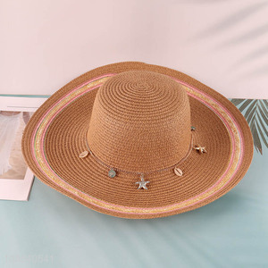 Factory price womens beach straw hat floppy beach hat