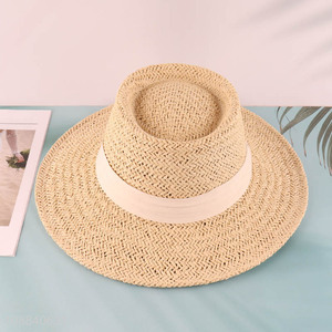 Yiwu market wide brim beach sun straw hat for women