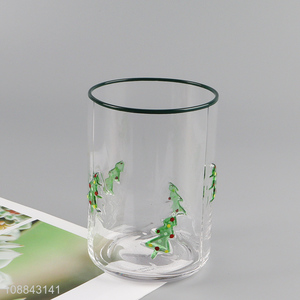 Latest products christmas series glass water mug water cup for sale