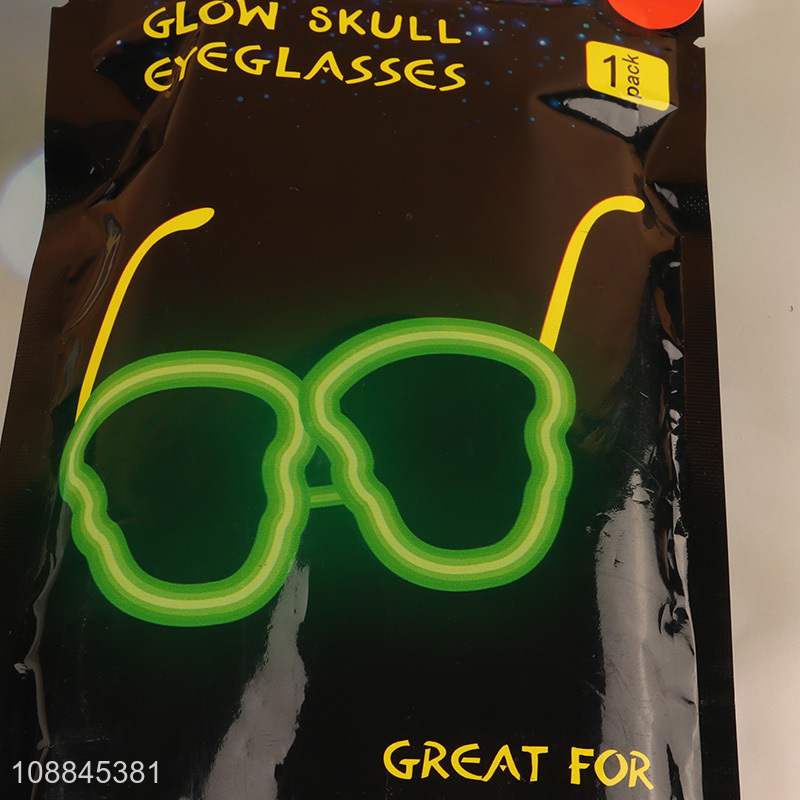 Yiwu market party supplies glow skull glasses for sale