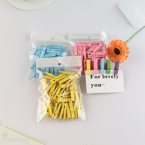 Online wholesale solid color wooden clips wooden photo pegs