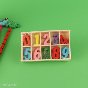 Good quality colorful wooden numbers preschool learning toy