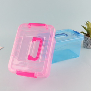 Good quality transparent multi-function plastic storage box with handle