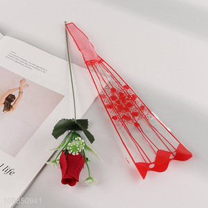 Hot selling 4 heads realistic tea rose <em>artificial</em> <em>flowers</em> for wedding decor