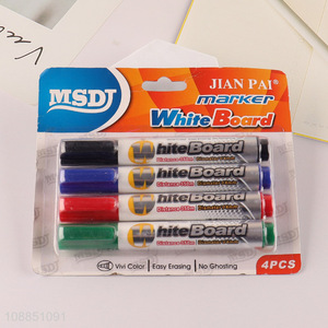 Wholesale 4pcs dry erase low odor fine tip whiteboard markers