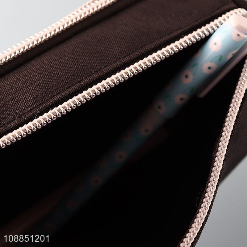 Wholesale large capacity  zippered pencil bag stationery pen bag