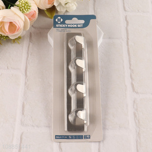 New product 4-hook self adhesive towel hook wall hanging hook