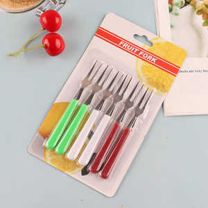 Online wholesale 6pcs stainless steel fruit forks appetizers forks