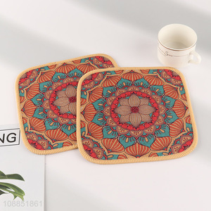 Wholesale 2-pack square non-slip bohemian style placemats table mats