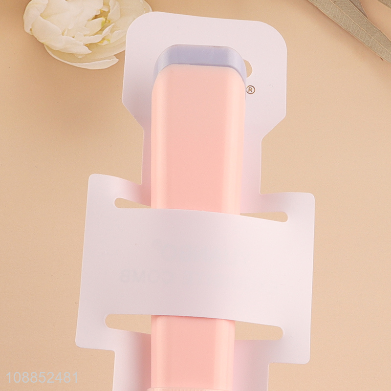 Yiwu market pink rectangle wide teeth massage hair comb