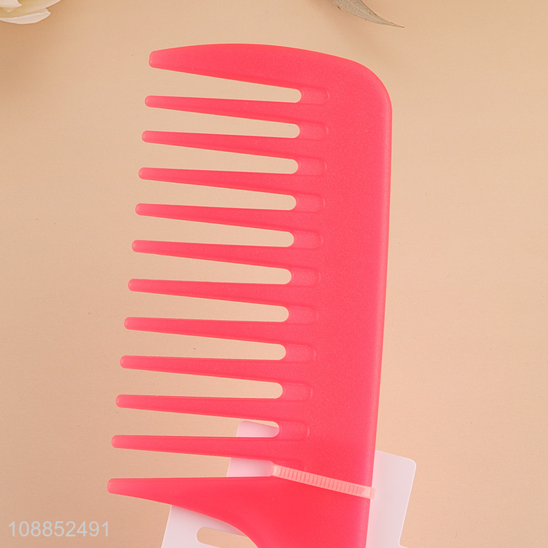 Wholesale wide tooth salon hairdressing detangling comb with hook