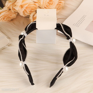 Hot selling pearl fabric headband hair accessories for women