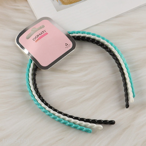 Wholesale 3pcs plastic hair bands non-slip hair hoops for sports