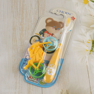 New Product Manual Plastic Children's <em>Toothbrush</em> with Toy