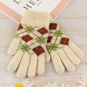 Hot selling winter knit gloves touch screen gloves for men women