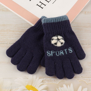 Online wholesale kids winter gloves strechy knitted gloves