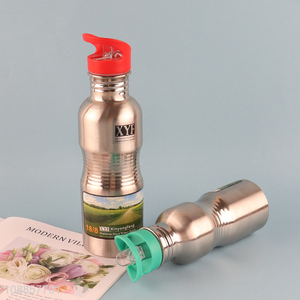 Wholesale 500 750ML <em>Stainless</em> <em>Steel</em> Sports Water Bottle with Flip Straw