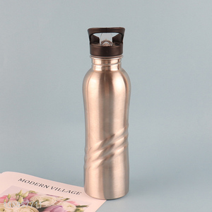 High Quality 750ML Stainless Steel Sports Water Bottle with Flip Straw