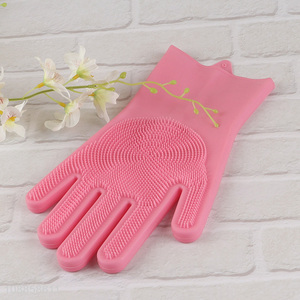 Factory supply household use silicone dish washing gloves