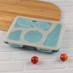 China factory silicone portable lunch box bento box for sale