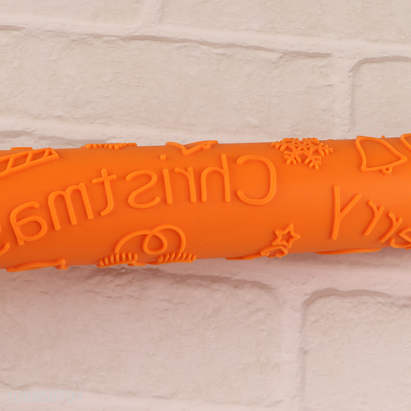 Latest products christmas cookies embossing non-stick pastry dough rolling pin