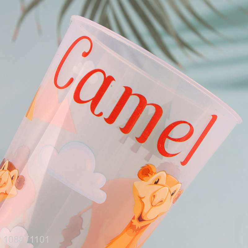 Factory wholesale cartoon water cup drinking cup with straw&lights