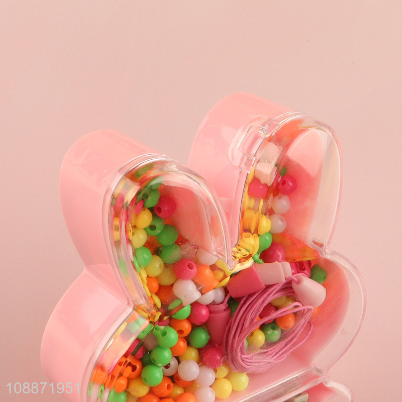 Hot selling pop beads diy jewelry bracelet making kit with bunny shaped storage case