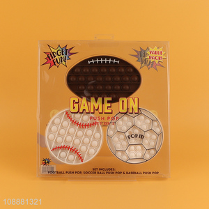 Wholesale pop it fidget toys  sensory bubble <em>soccer</em> baseball for kids
