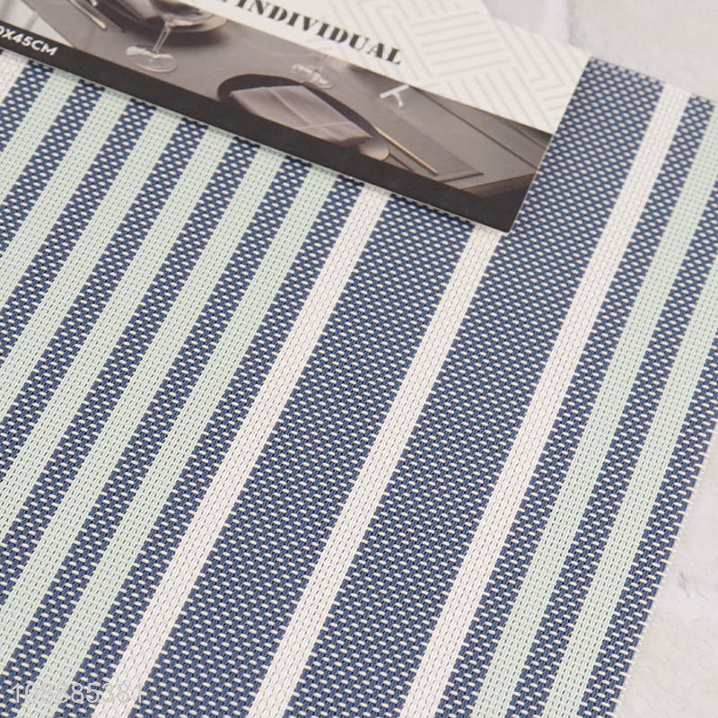 Factory price heat resistant striped woven placemats for indoor outdoor