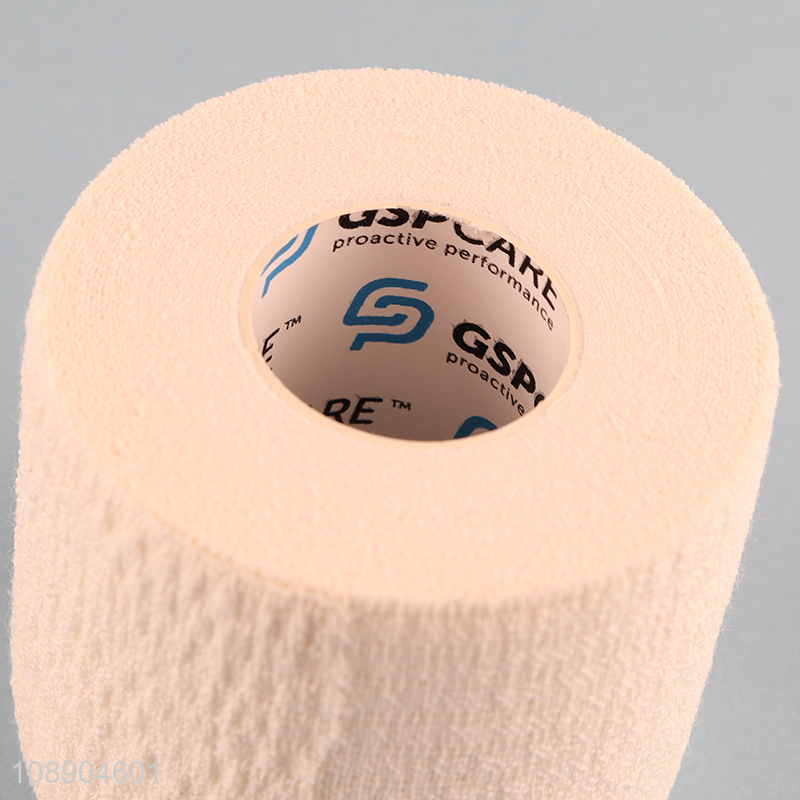 Wholesale low elastic cotton  bandage wraps self-adhesive athletic bandage wraps