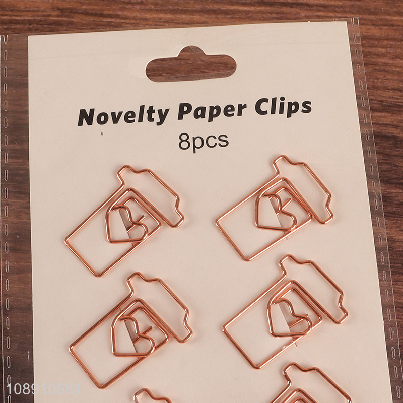 Latest products 8pcs creative school office paper clips metal clips