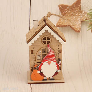 Good Quality Led Warm Light <em>Christmas</em> Wooden House Ornament for <em>Gifts</em>