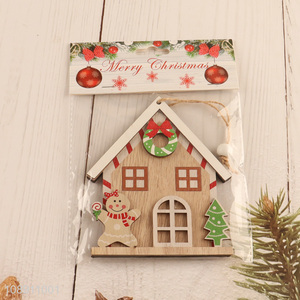 Factory Price Christmas Wooden House <em>Pendants</em> Christmas Tree Ornaments