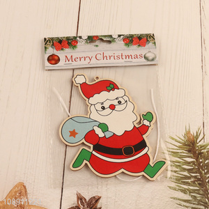 Factory Supply Christmas Wooden Santa Claus <em>Pendants</em> for Holiday Decor