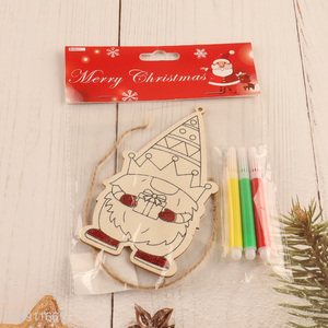 Wholesale DIY Coloring Christmas Wooden Gnome <em>Pendants</em> for Holiday Decor