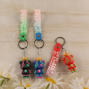 Wholesale Cute Cartoon Bear Silicone Keychain Handbag <em>Pendants</em>