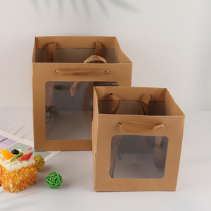 New arrival clear window paper <em>gift</em> packaging <em>bag</em> tote <em>bag</em>