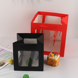 Yiwu market <em>gift</em> packaging <em>bag</em> paper tote <em>bag</em> with clear window