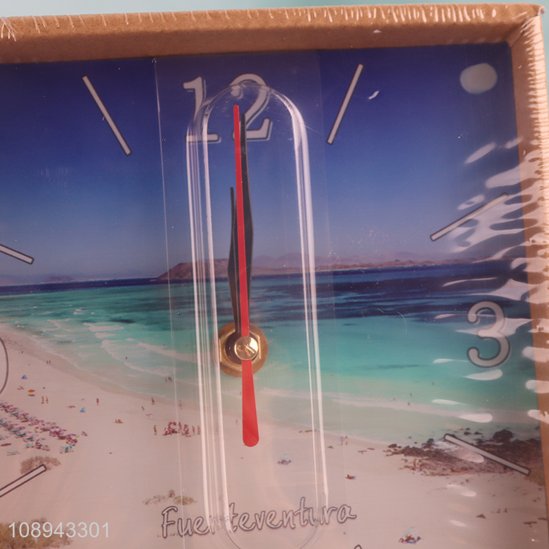 Latest design square glass home decor table clock desk clock