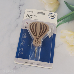 Hot Sale 1PC Hot Air <em>Balloon</em> Shape Wooden Hooks Adhesive Hooks