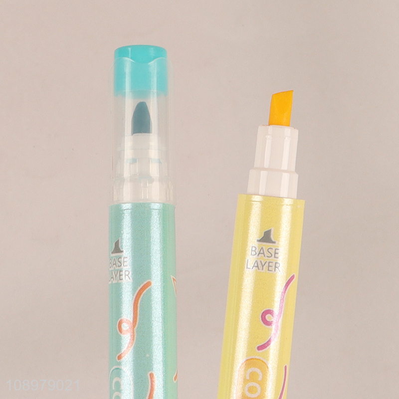 Wholesale 6 Pieces Double Ended Fine & Chisel Tip Highlighter Pens for Students