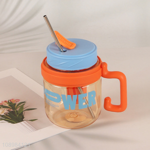 Wholesale 880ml Plastic Office Water Bottle with Tea Infuser & <em>Stainless</em> <em>Steel</em> Straw